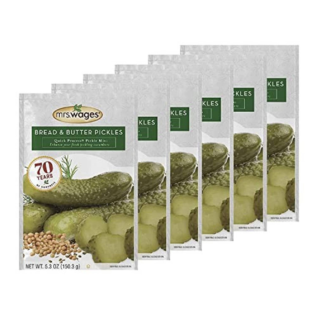 Multi-pack of Mrs. Wages Bread & Butter Pickles quick process mix packets