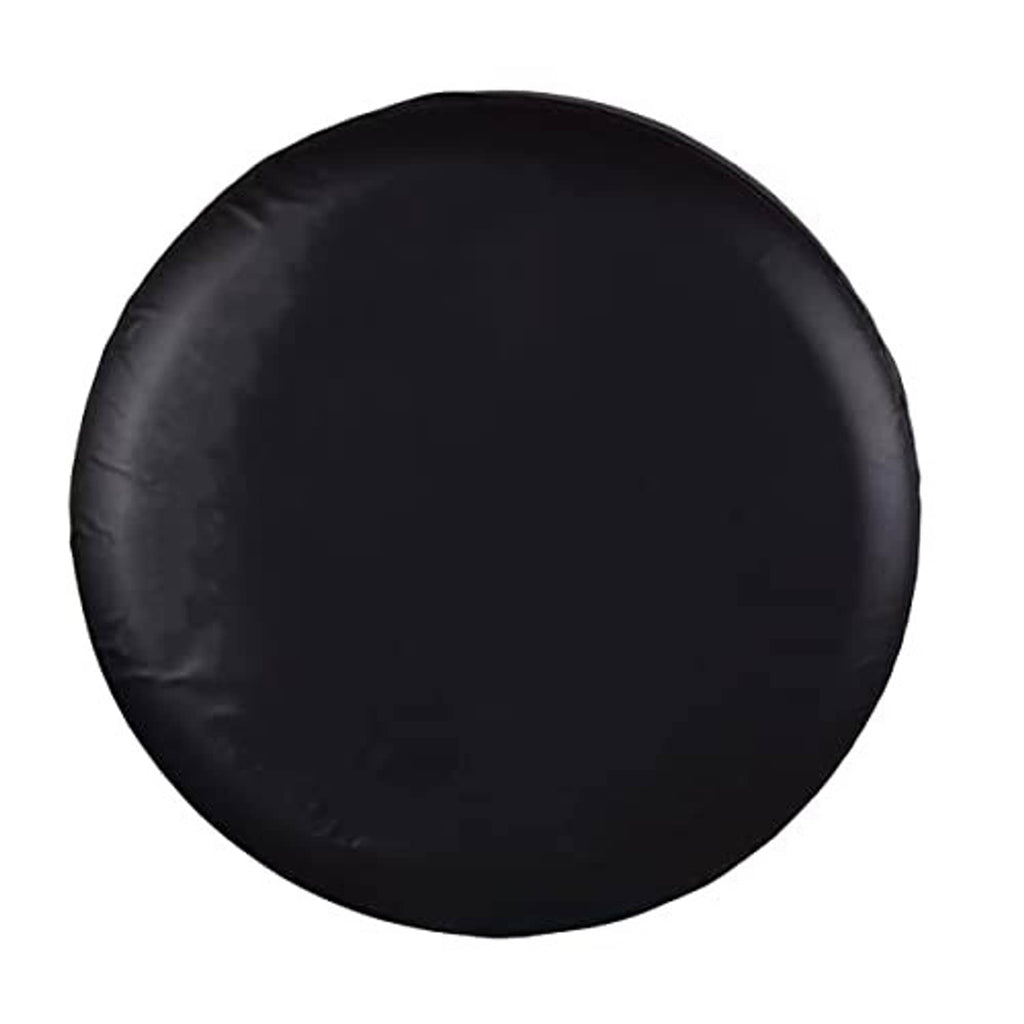 Spare tire cover, black round cover with smooth surface and curved profile