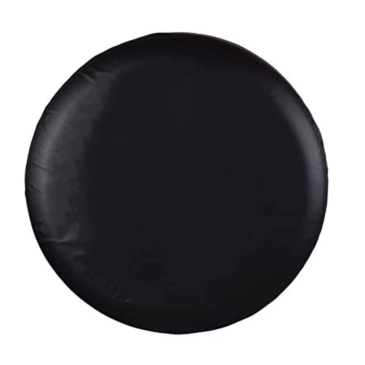 Spare tire cover, black round cover with smooth surface and curved profile