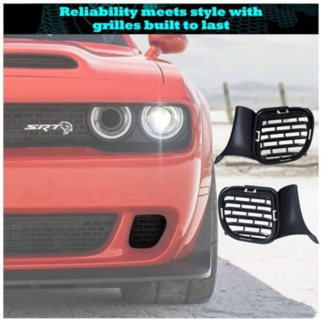 Black mesh front bumper lower grille corner insert for headlight-side fitment