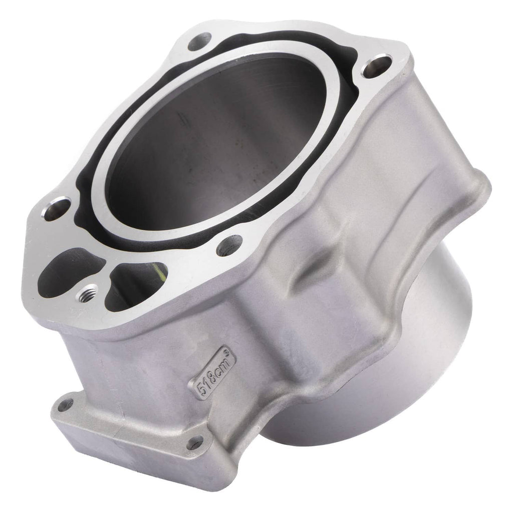 Cylinder top end kit with silver cylinder, black gasket ring, and bolt holes
