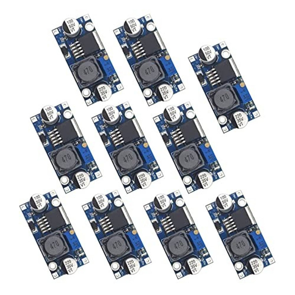 10-pack blue DC-DC step-down regulator boards with inductors and electrolytic capacitors