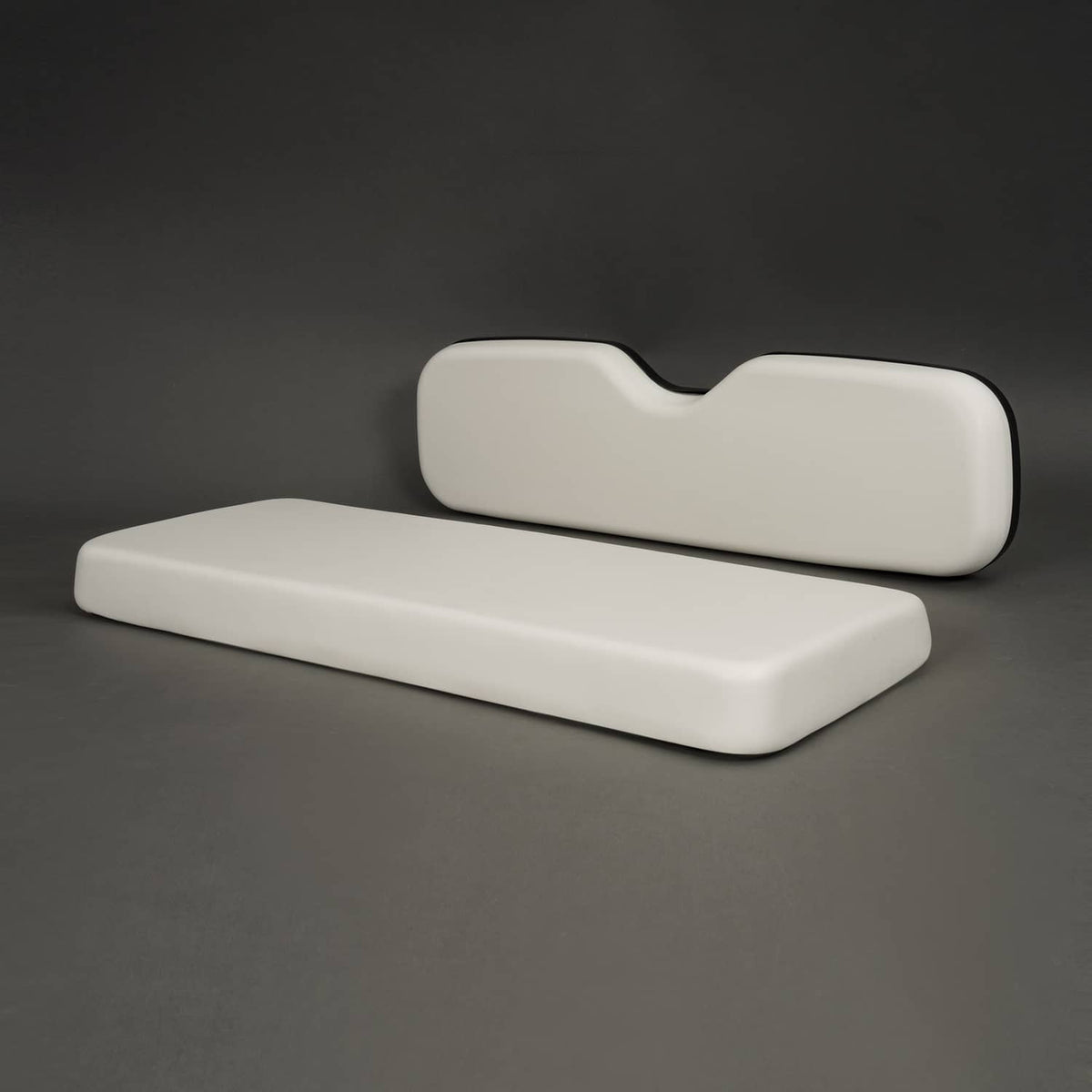 White backrest cushion and seat bottom cushion pair