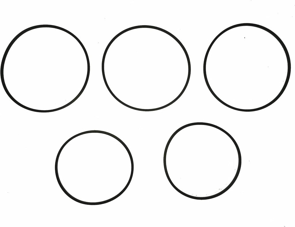 5-pack replacement belt loops, five black circular rings