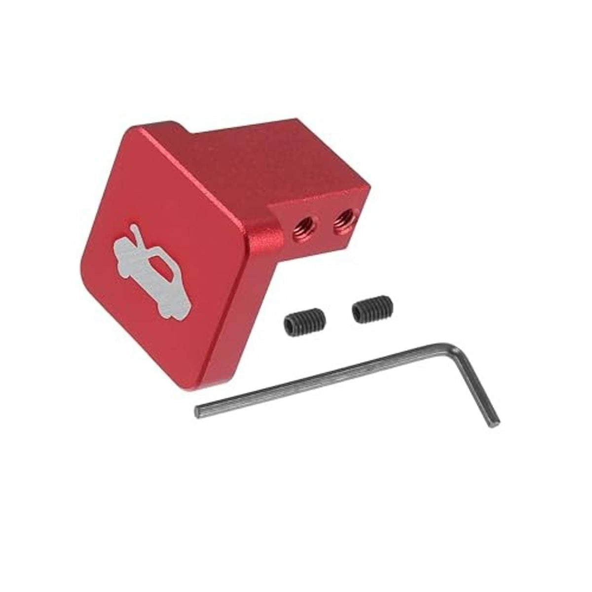 Red hood bonnet release lever latch with mounting screws and hex key wrench