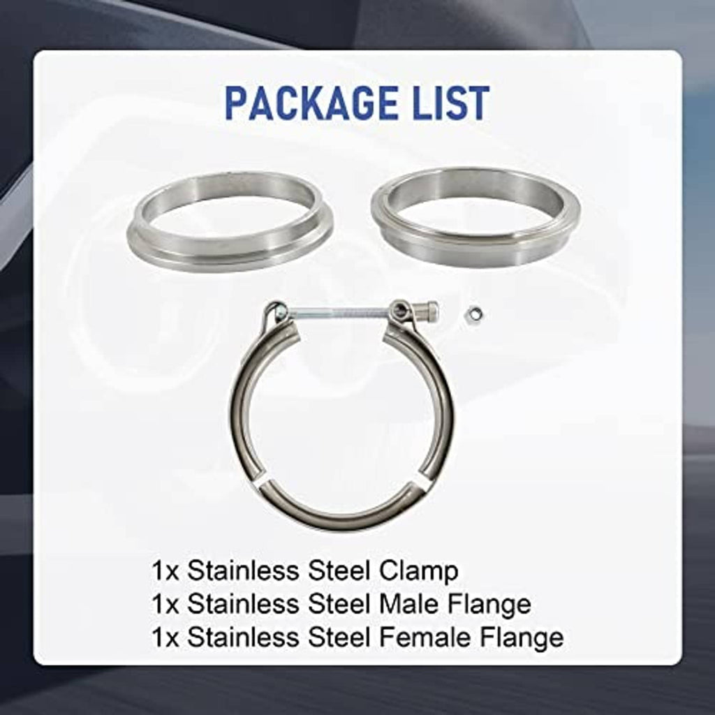 Stainless steel V-band flange clamp kit with clamp and male and female flanges