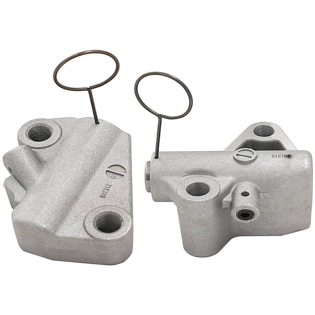 Timing chain guide and tensioner kit, two metal parts with mounting pins