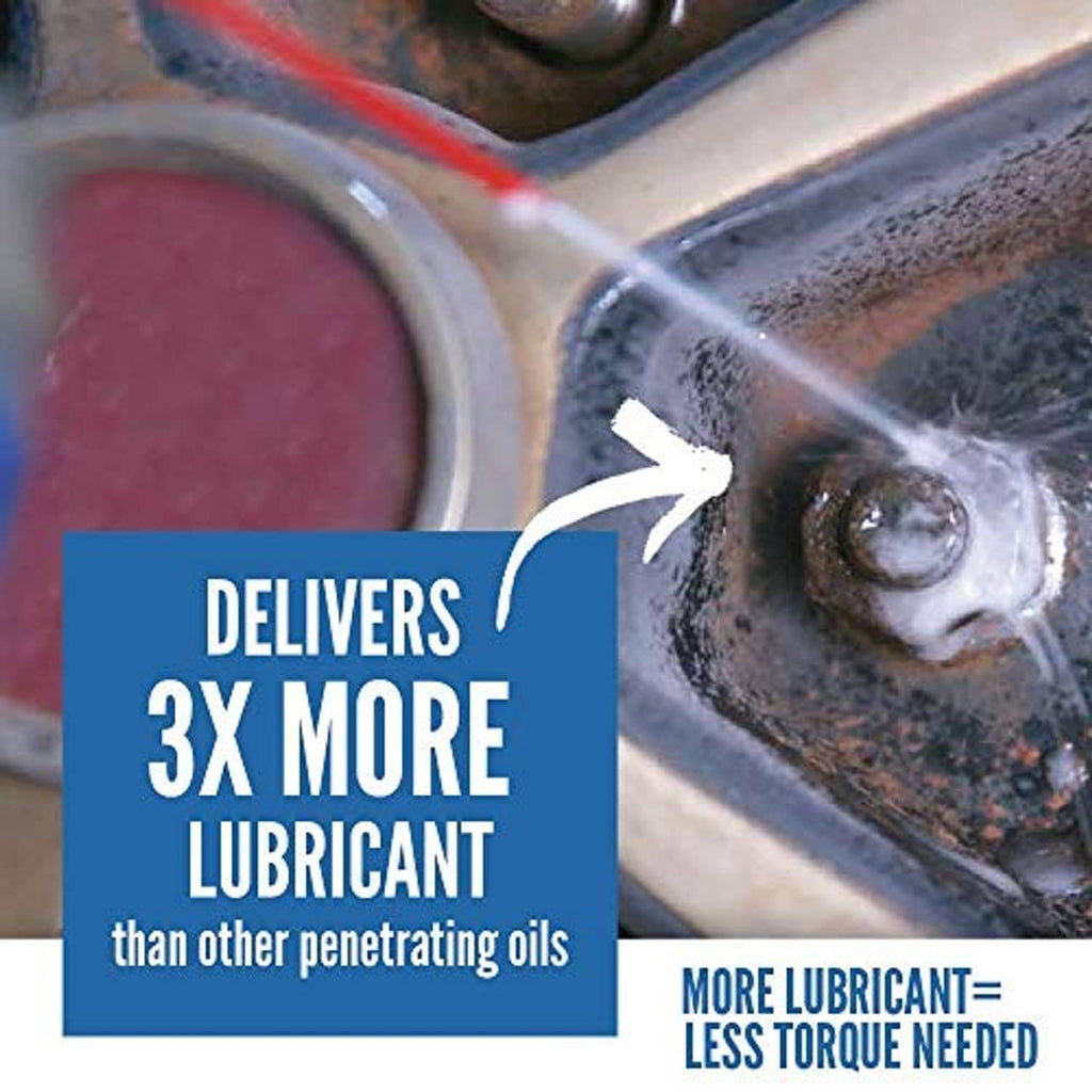 Rusted metal joint with penetrating oil action for easier loosening, less torque