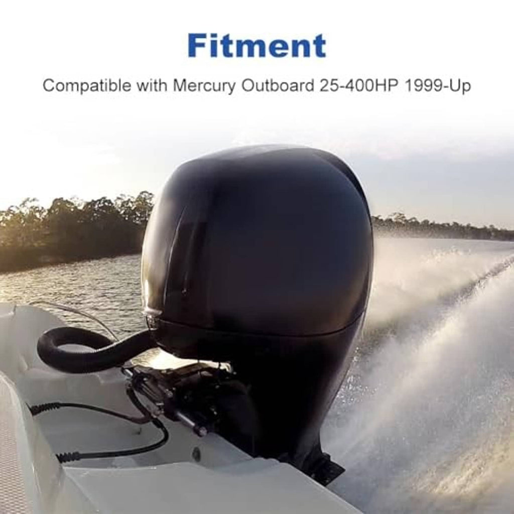 Black outboard control area featuring a mounted power trim tilt switch