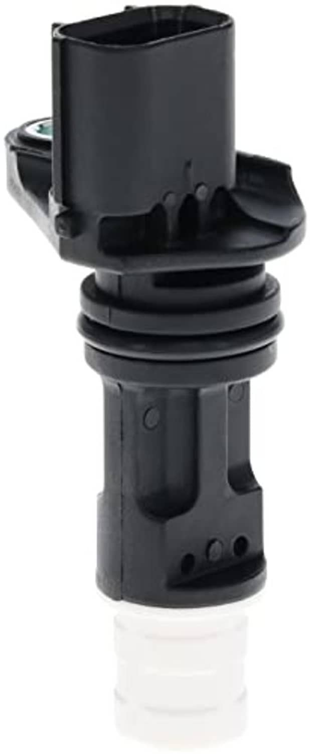 Crankshaft position sensor black plastic body, ribbed collar and side inlet