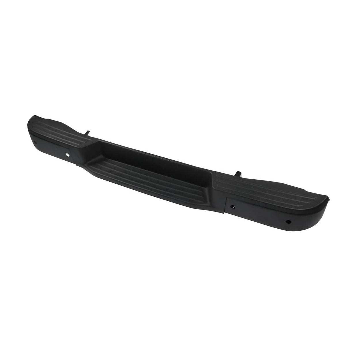 Black rear step bumper cover kit with included bracket plates and hardware