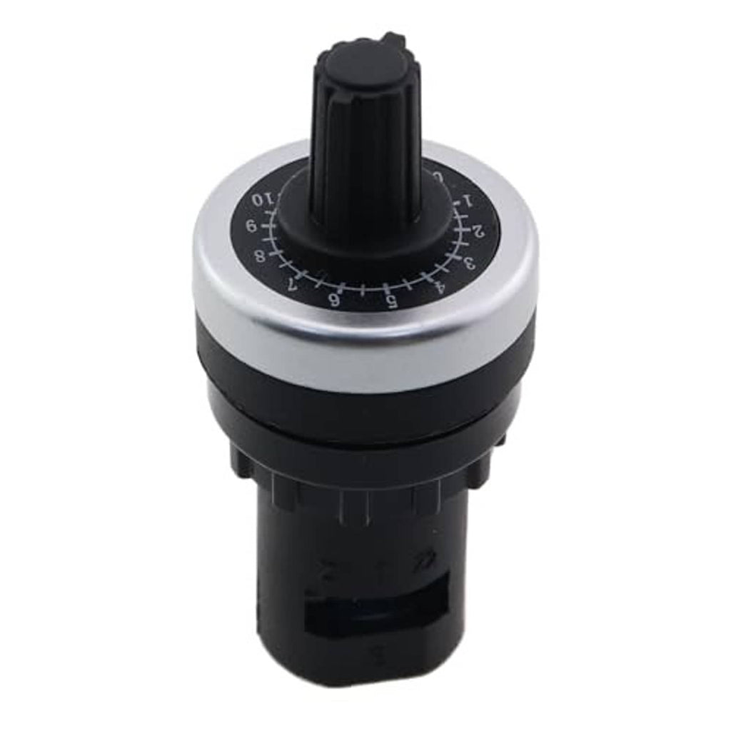 Speed controller potentiometer with black ridged knob and silver front dial scale