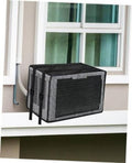 Mesh U-shape window AC cover for outdoor unit, black with ventilated nylon mesh