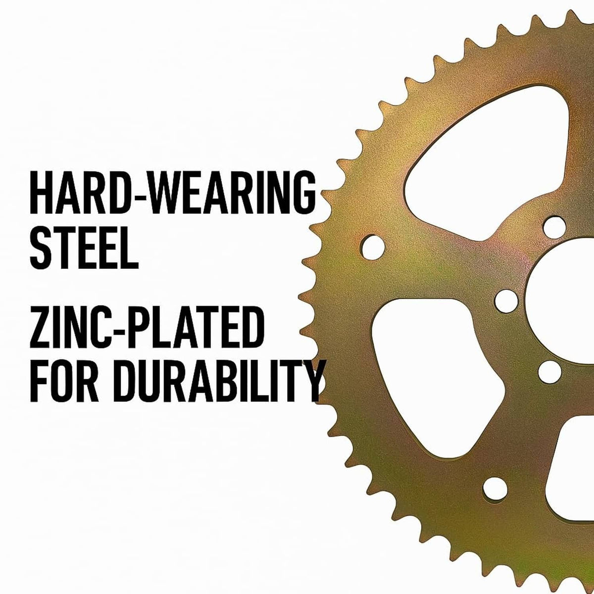 Zinc-plated steel rear sprocket gear, durable 420 chain, 50 teeth