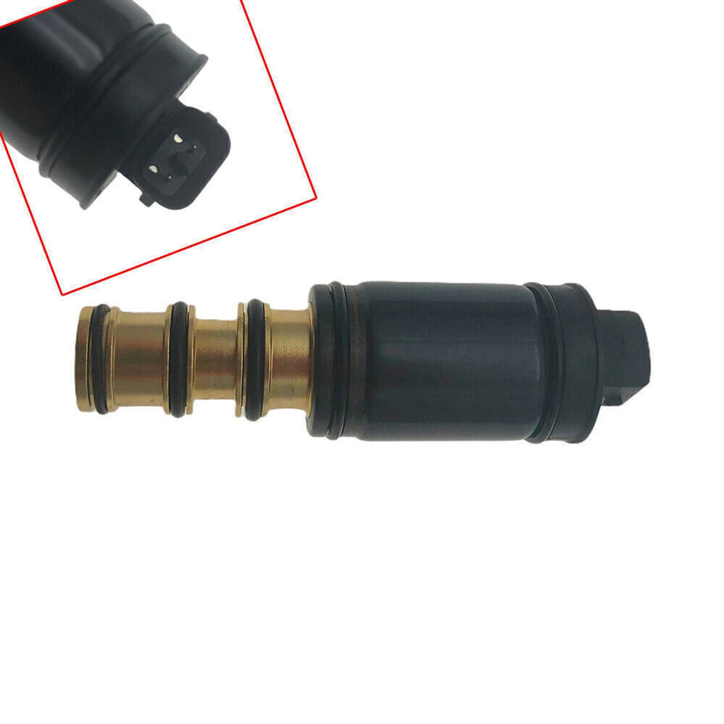 A/C control valve assembly with black casing and brass O-ring style ends