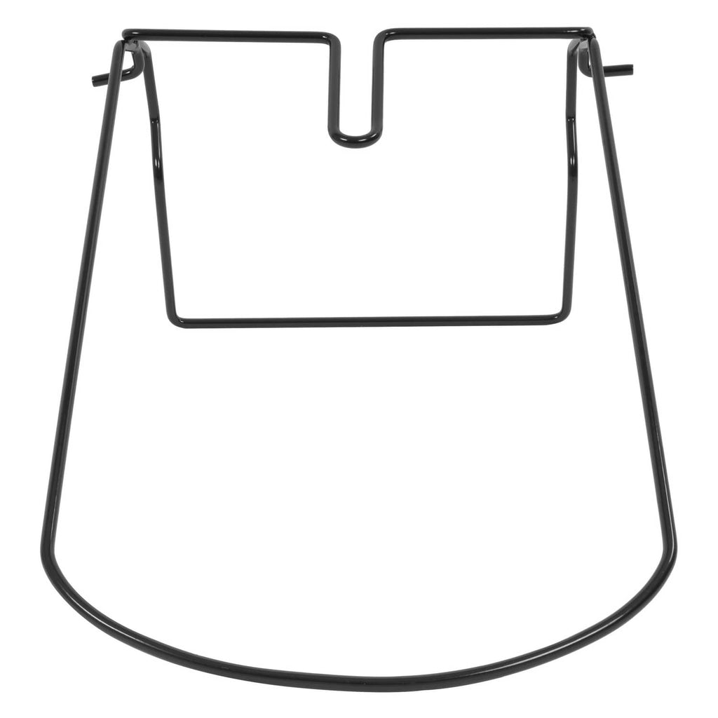 Black steel bag frame with large curved lower band and rectangular upper support