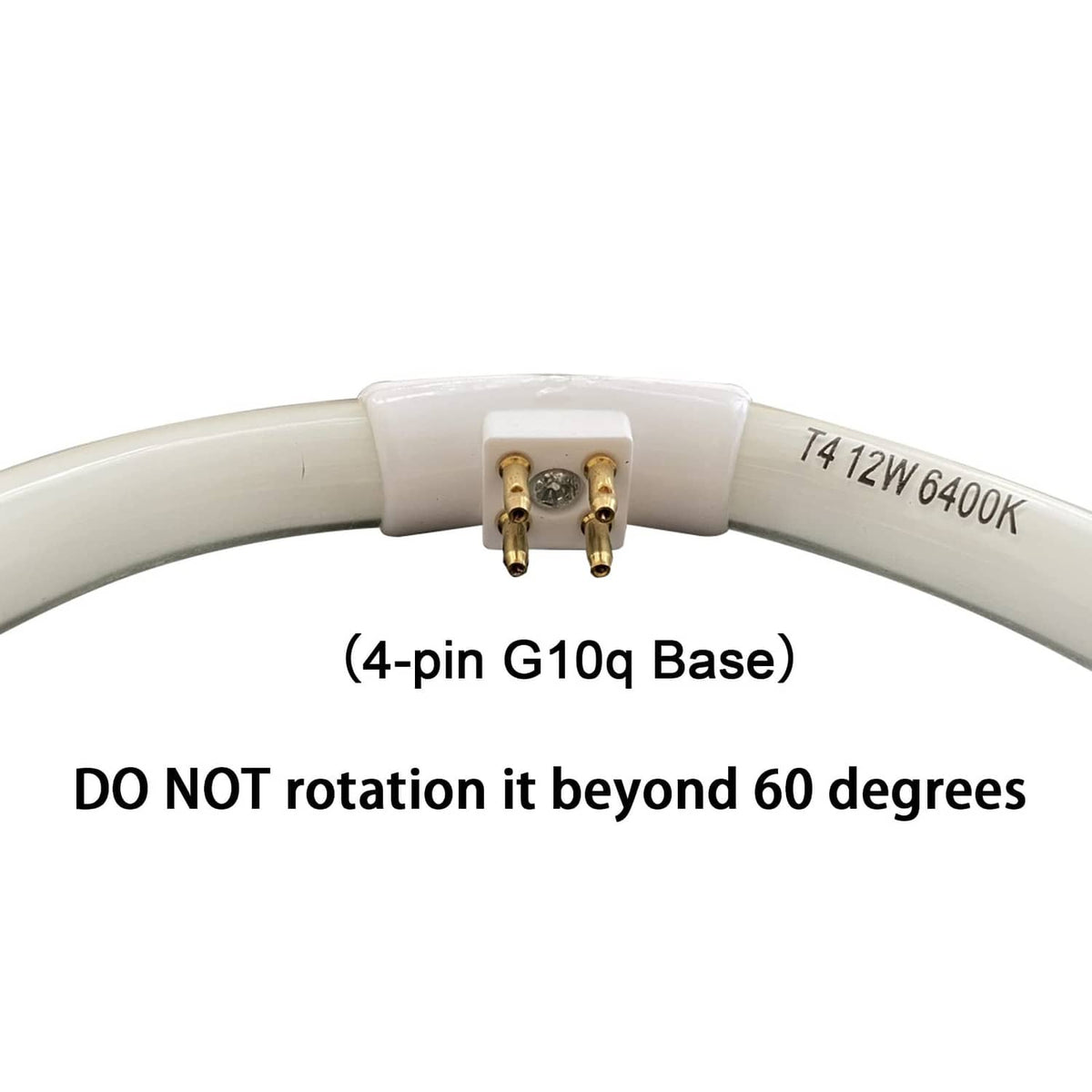 White T4 LED bulb with 4-pin G10q base and ring-shaped tube