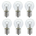 Set of six clear glass lava lamp bulbs with metal screw base