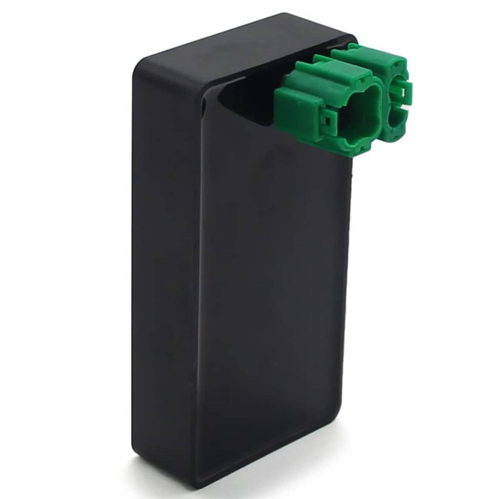 Black CDI igniter unit with green connector assembly on the upper edge