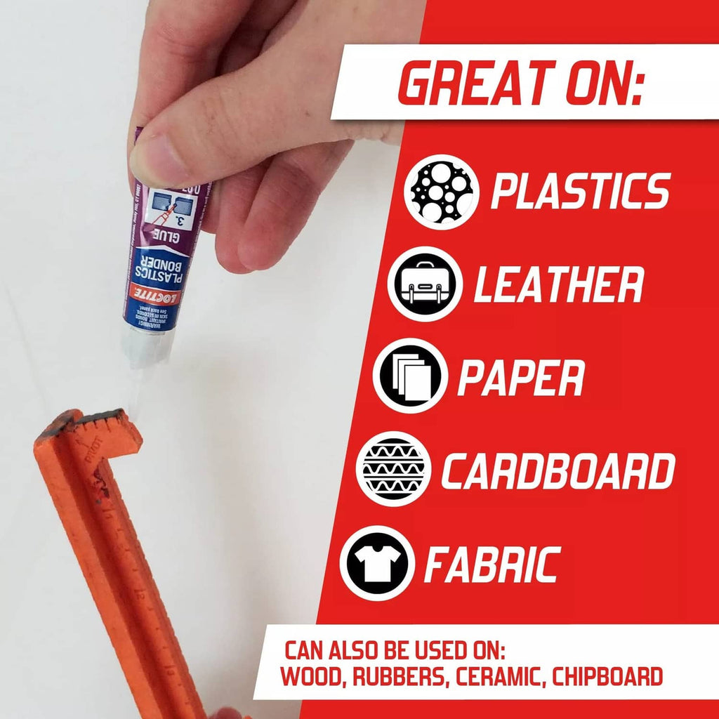 Loctite Plastics Bonding System with activator and adhesive bottles