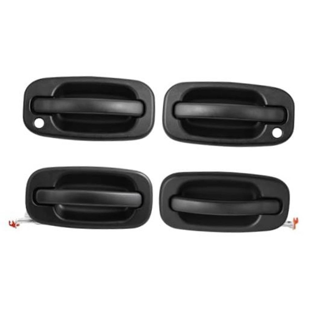 4-piece black exterior door handle replacement kit, curved lever with mounting holes
