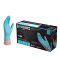 Blue nitrile glove and box packaging, 5 mil
