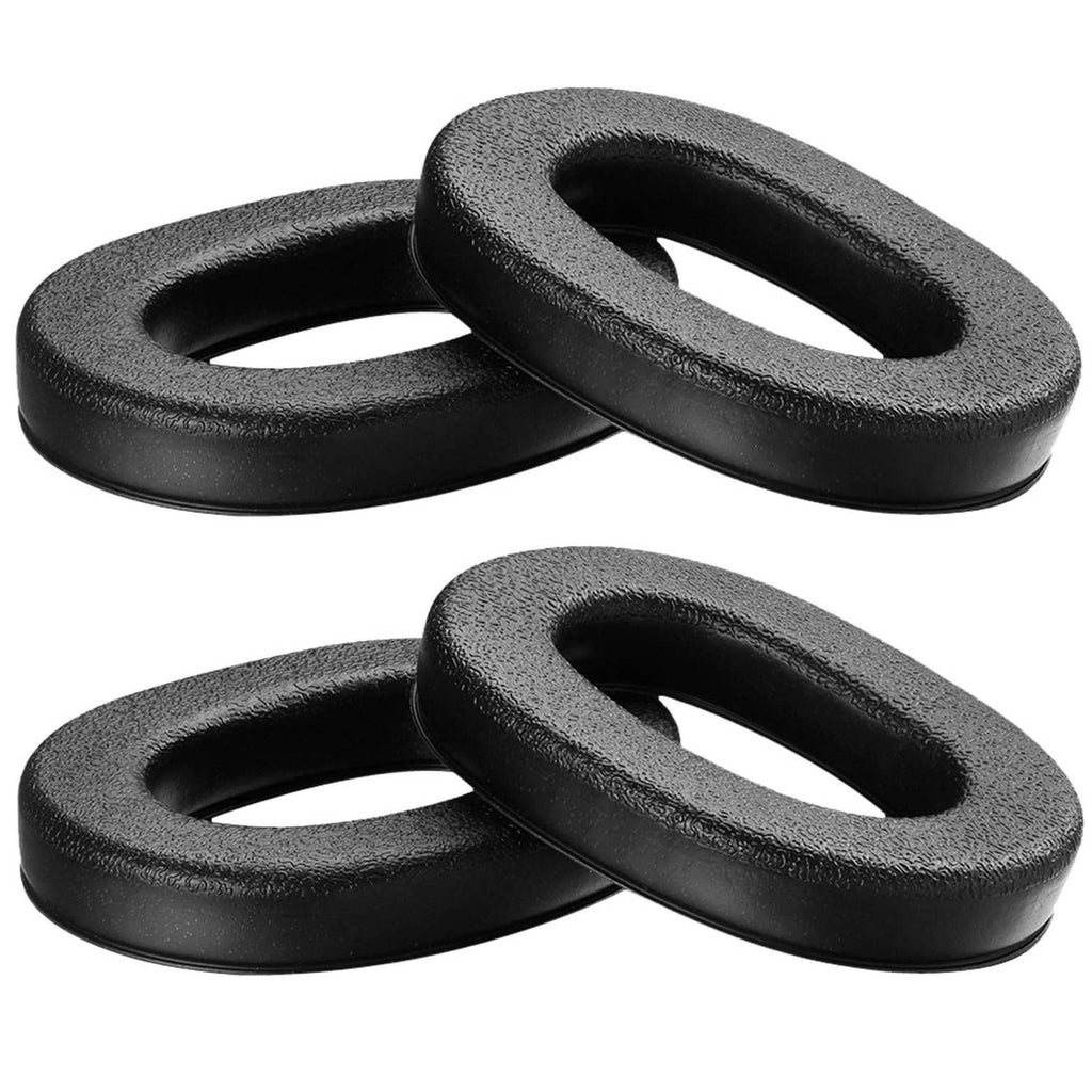 Black foam replacement ear pads with oval openings, two-piece set