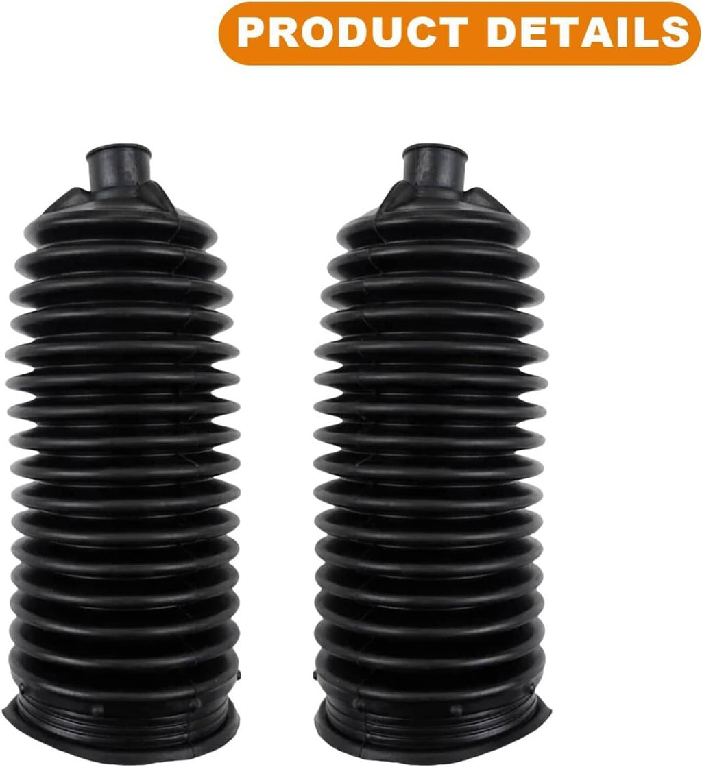Pair of black suspension rubber boots with protective bellows