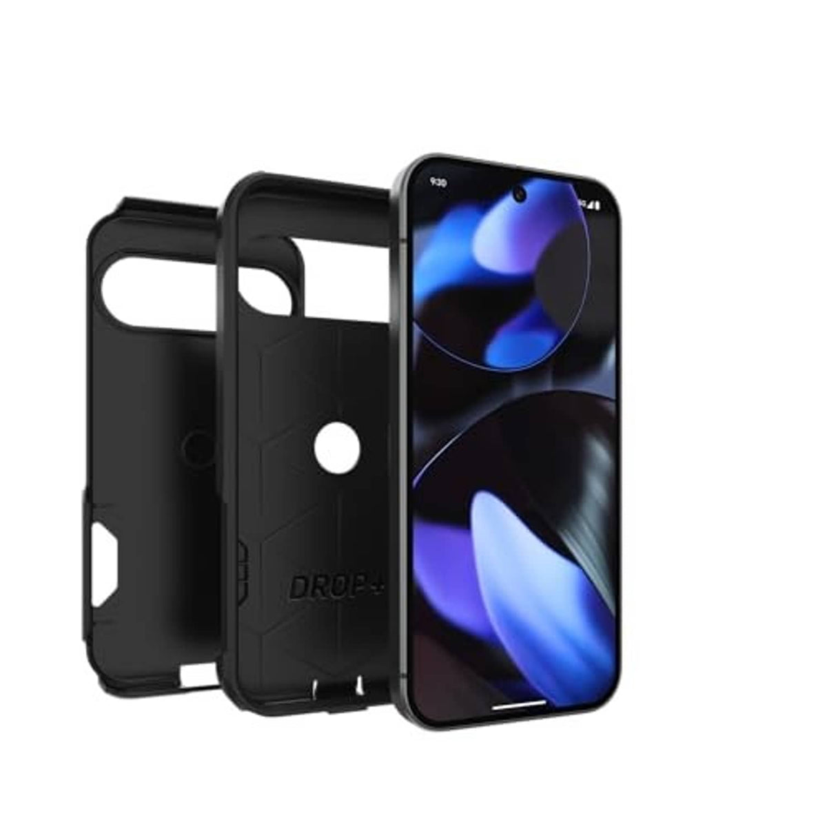 Black OtterBox phone case with open back frame and side protection clips
