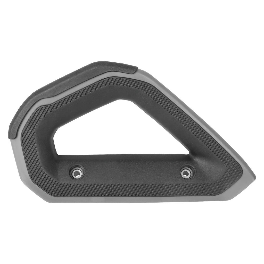 Black molded grab handle with textured grip and two mounting screws