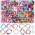 Mixed-color polymer clay charm beads for bracelet making, 1000-piece kit assortment