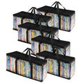 Set of black DVD storage bags with clear PVC window panels and padded carry handles