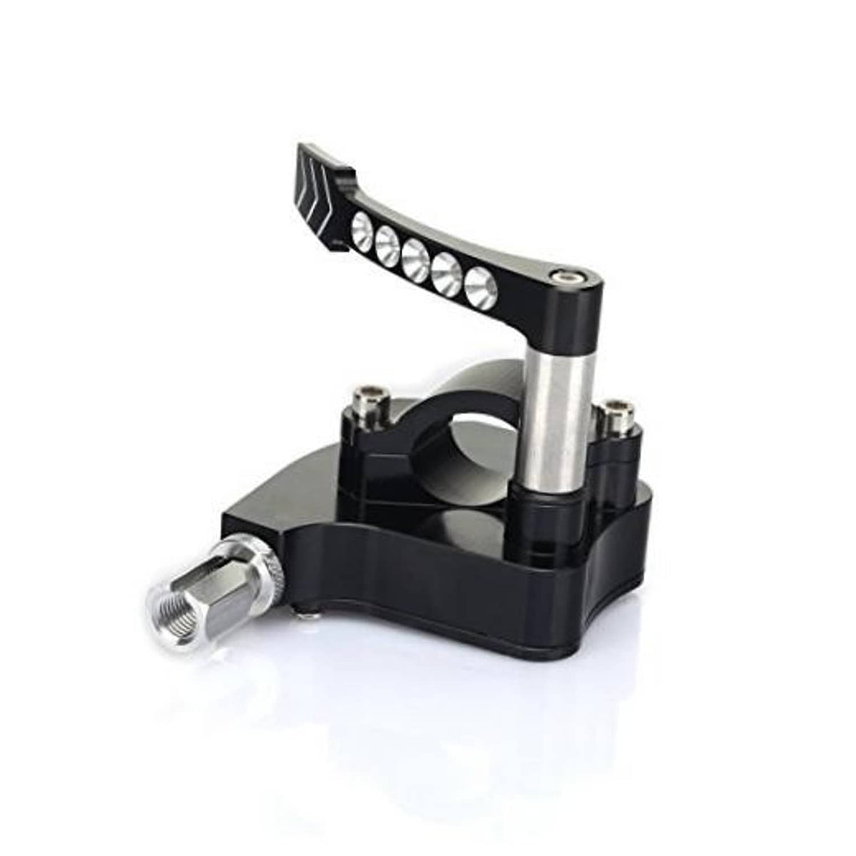 Black handlebar thumb throttle with LED light bar and clamp mount