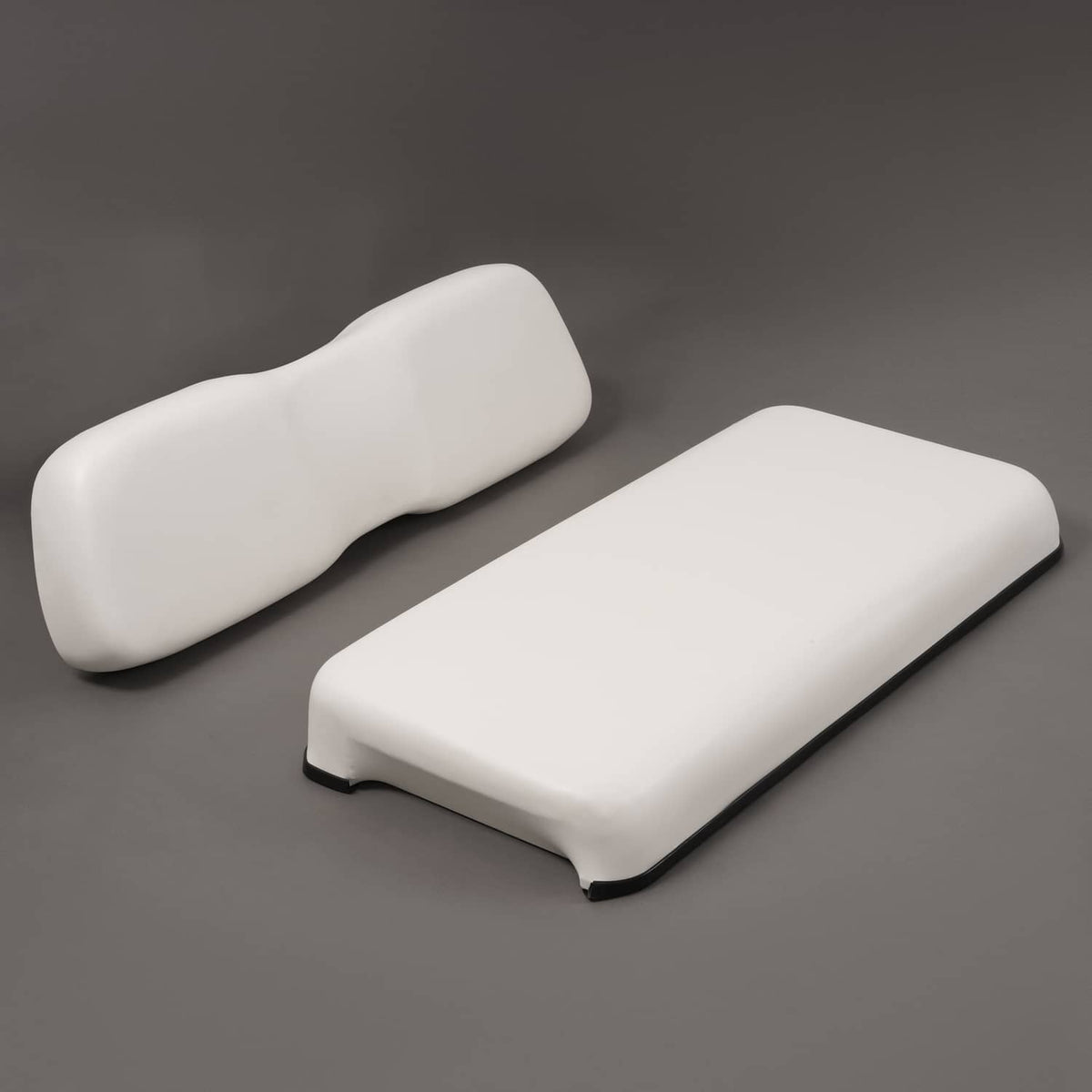 White seat bottom and backrest cushion covers with contoured foam look