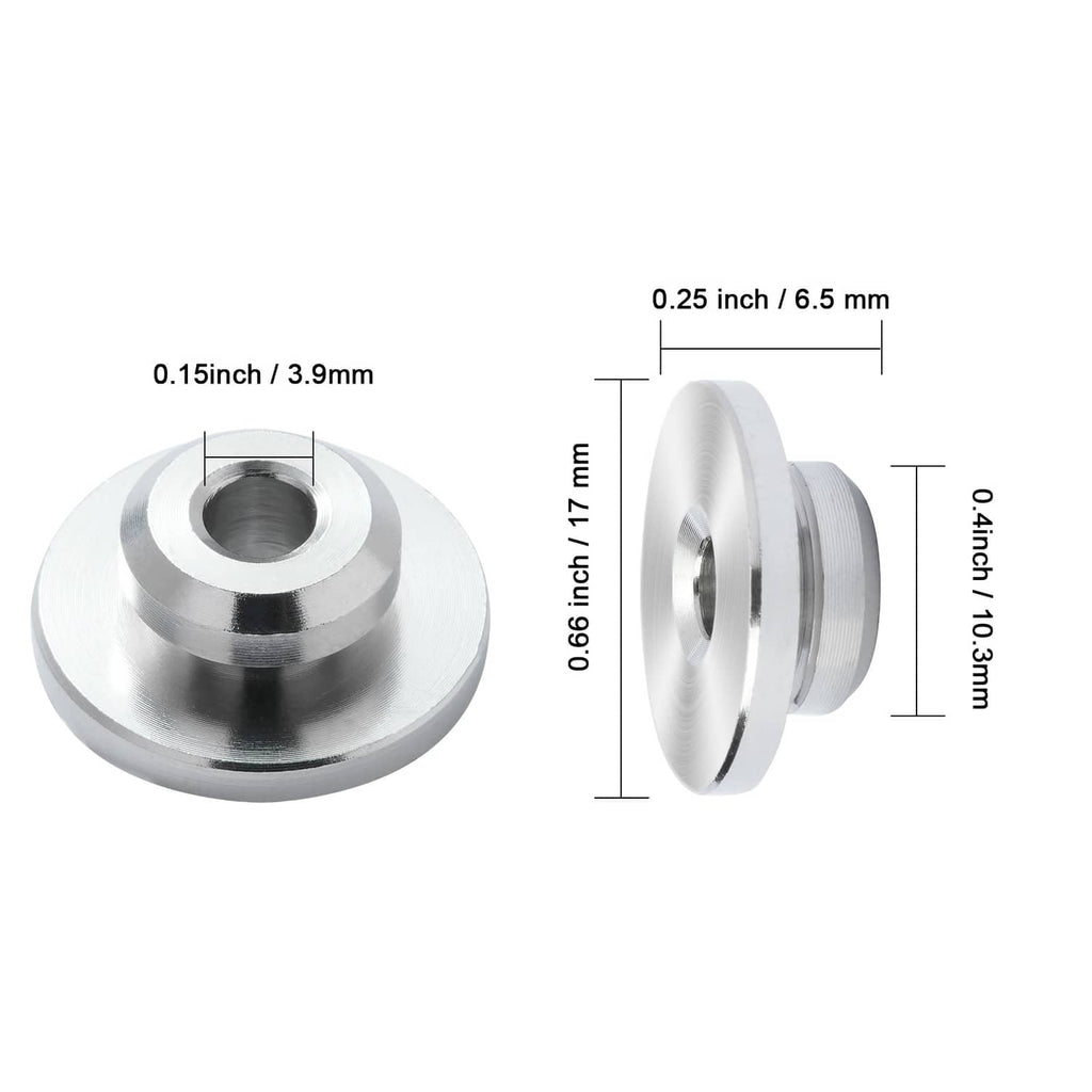 Stainless steel cable railing wheel protector sleeve size diagram with thickness and width