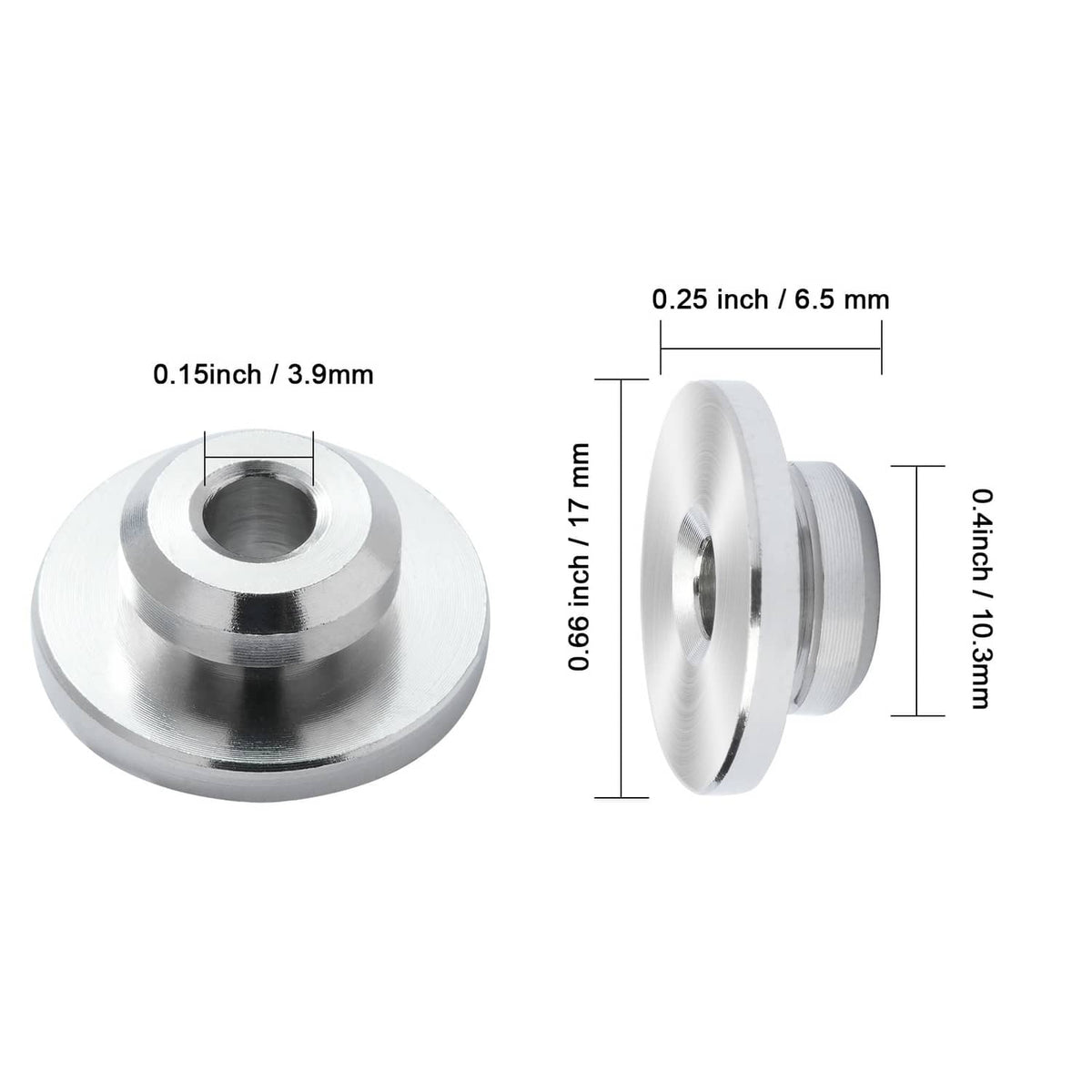 Stainless steel cable railing wheel protector sleeve size diagram with thickness and width
