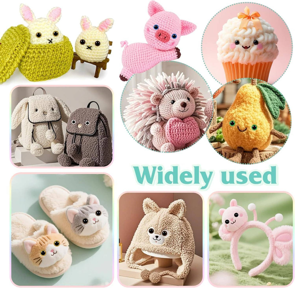 Plastic safety eyes used on crocheted and plush animals for craft projects
