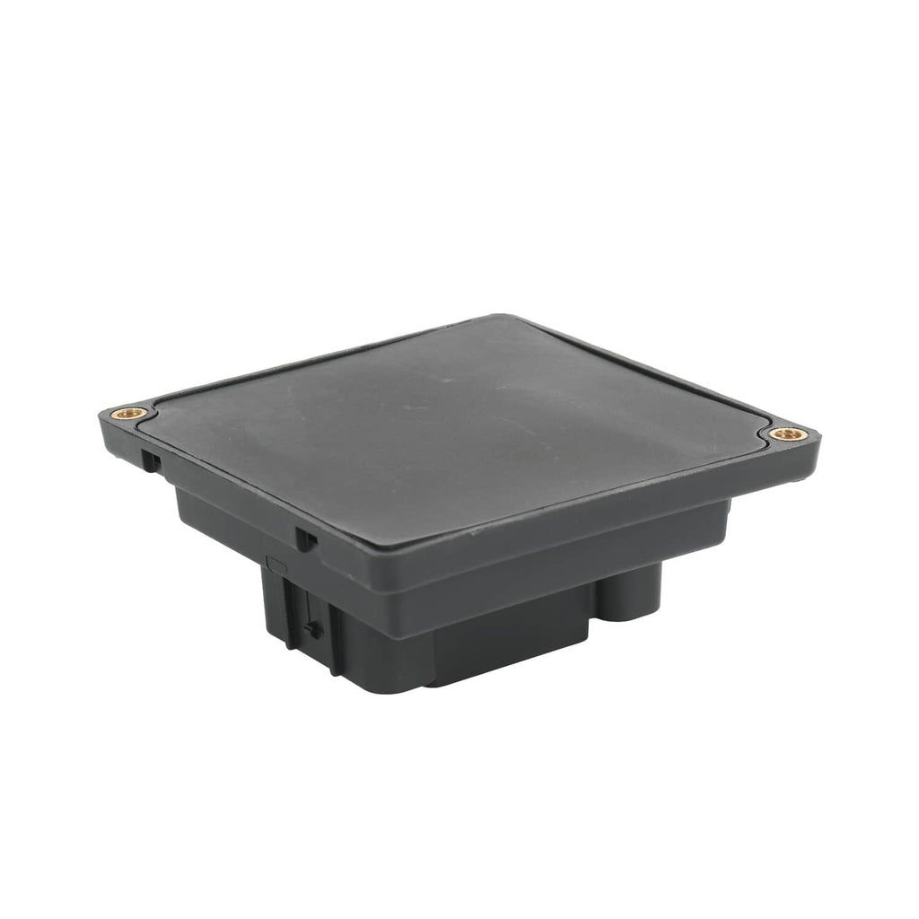 Headlight actuator control relay module, dark plastic housing with side connector