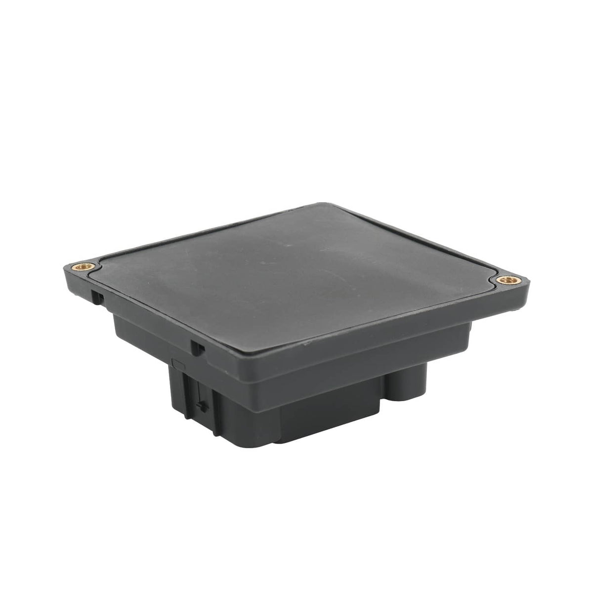 Headlight actuator control relay module, dark plastic housing with side connector