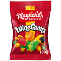 WineGums candy bag, red Maynards branding, assorted fruit-style gummies, 130g.
