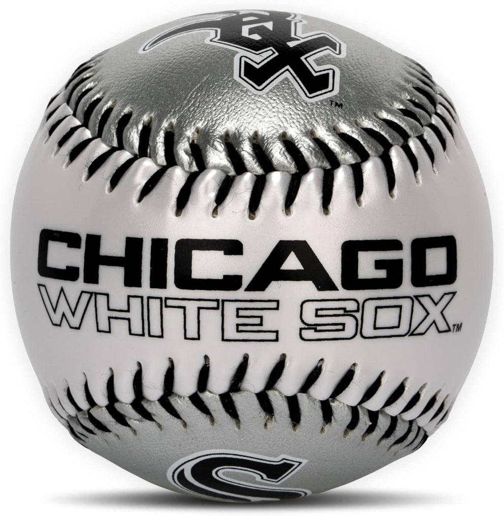 Gray foam baseball showing CHICAGO WHITE SOX wordmark and stitched seams