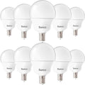 Set of 10 white candelabra LED bulbs with E12 screw bases