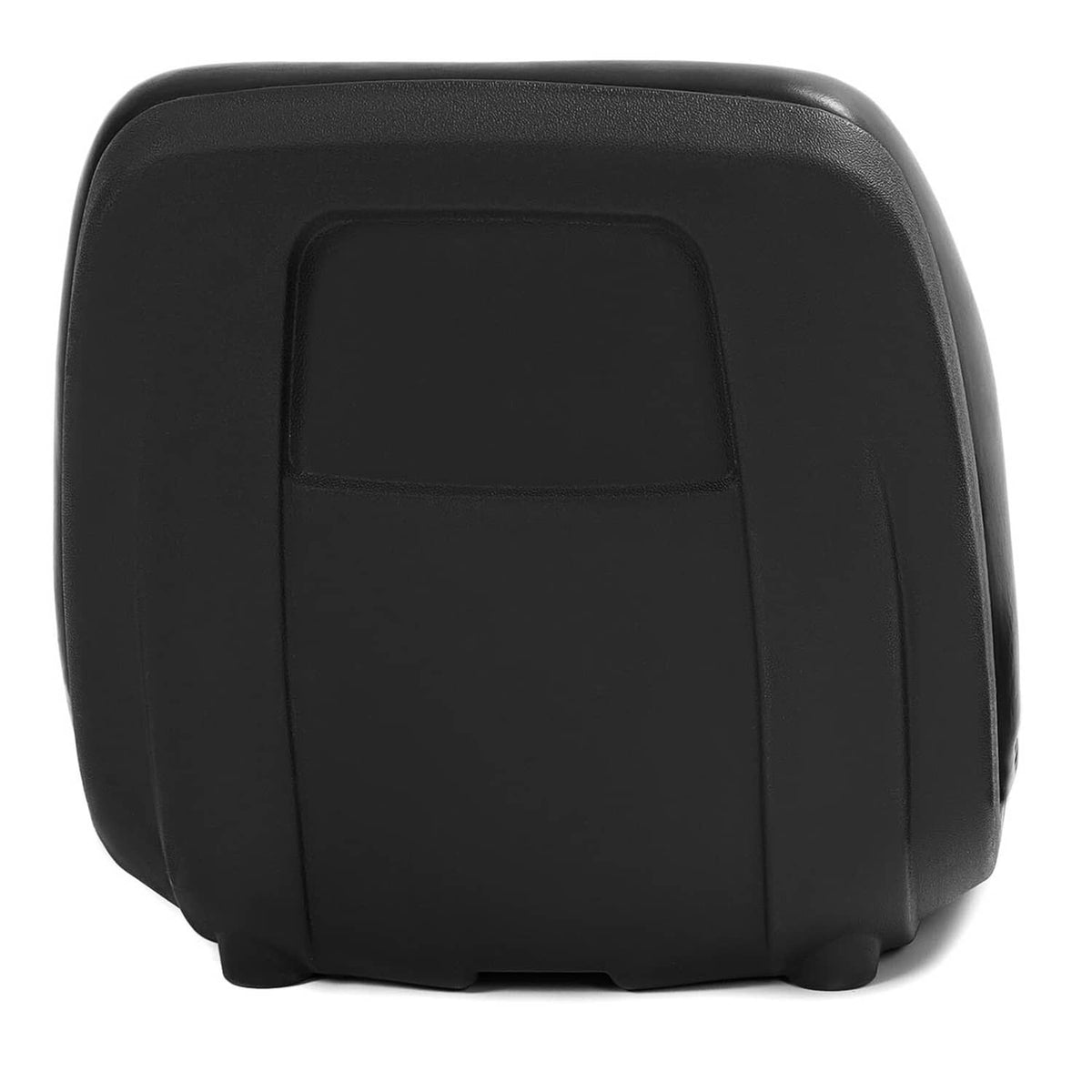 Black molded seat cushion rear view with smooth back panel