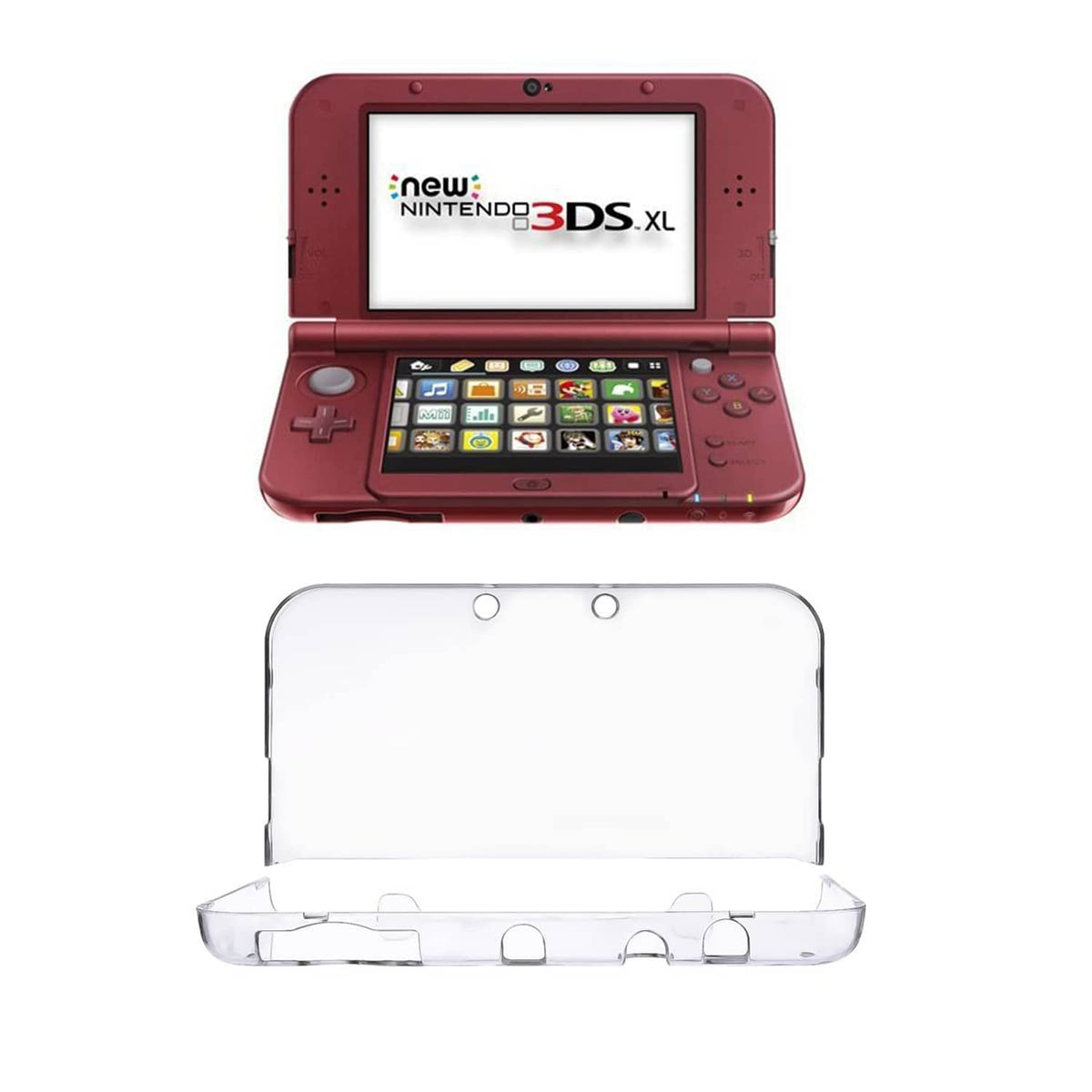 Ultra-clear hard shell case with open cover for New Nintendo 3DS XL