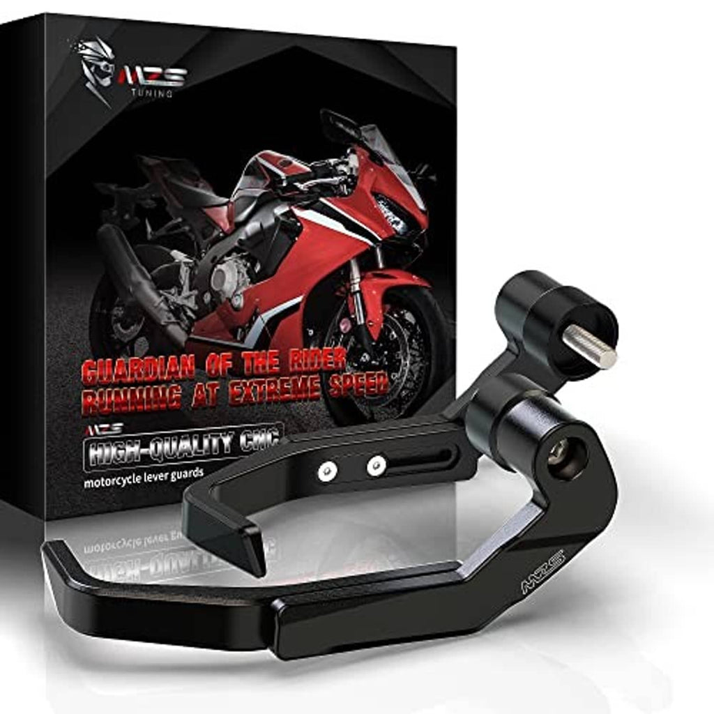 Black CNC lever guard set with bar and rounded mounting ends