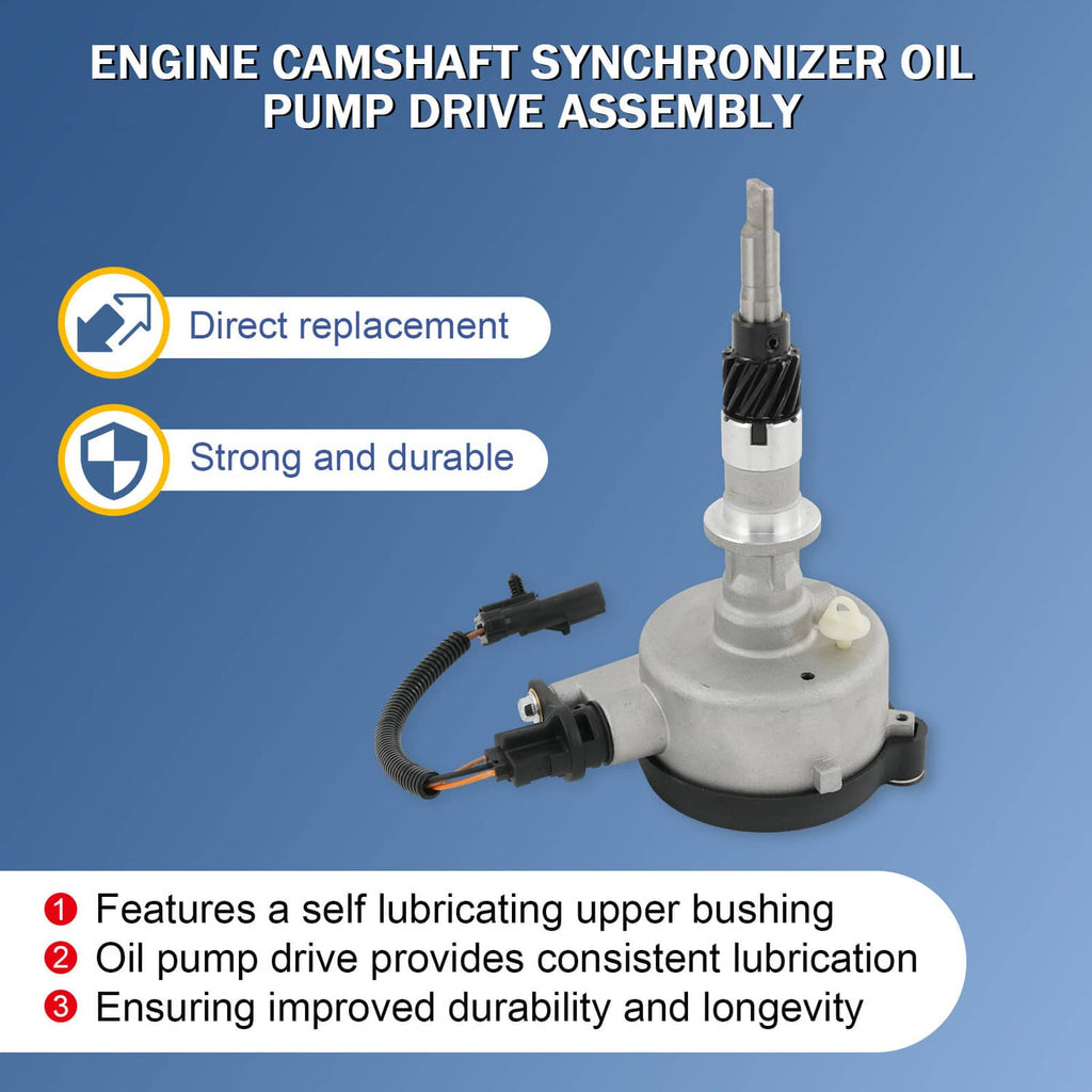 Engine oil pump drive assembly with wiring harness and silver housing