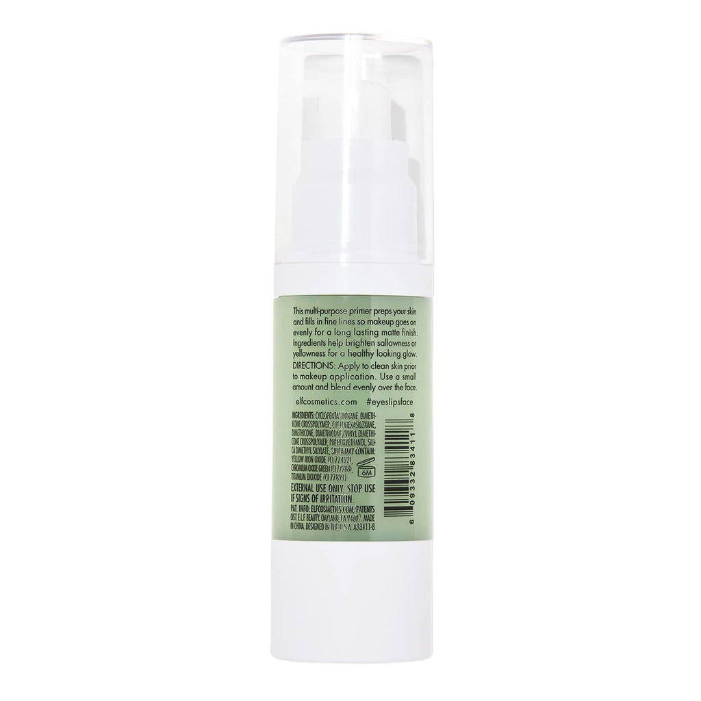 e.l.f. Tone Adjusting Face Primer bottle back label view