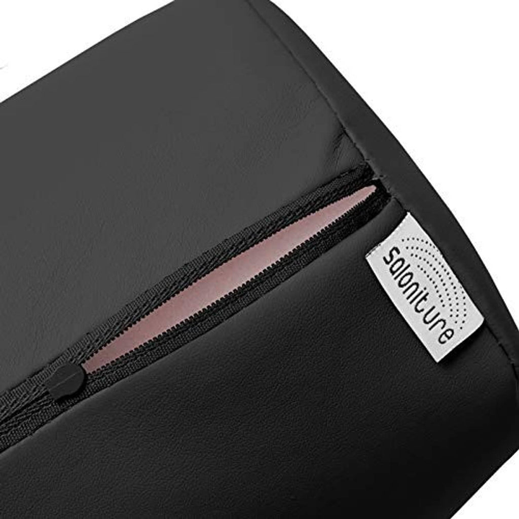 Black massage bolster pillow pad with zipper seam and small branded label