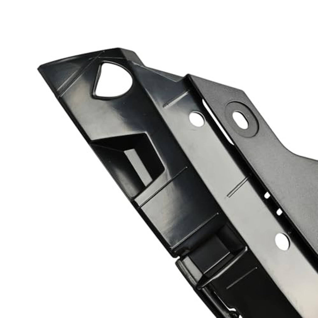 Front bumper grille retainer bracket, black plastic edge detail with mounting holes and slots