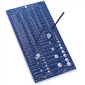 Tap and drill size gauge chart board with metric hole guides and markings